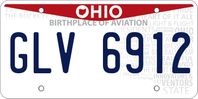 OH license plate GLV6912