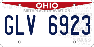 OH license plate GLV6923