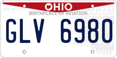 OH license plate GLV6980