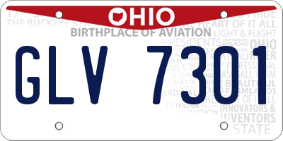 OH license plate GLV7301