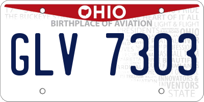 OH license plate GLV7303