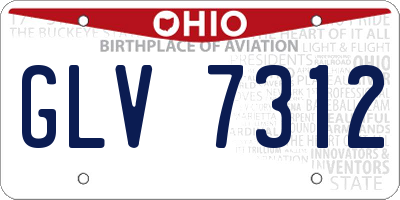 OH license plate GLV7312