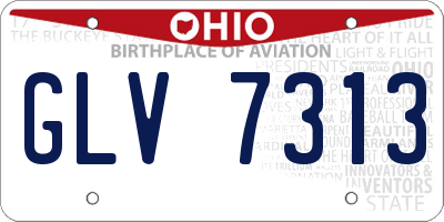 OH license plate GLV7313