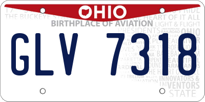 OH license plate GLV7318