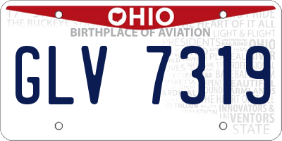 OH license plate GLV7319