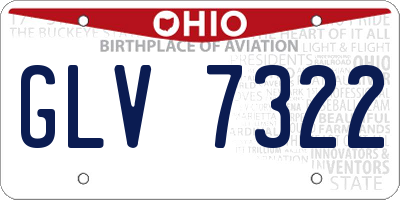 OH license plate GLV7322