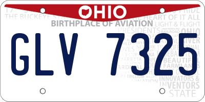 OH license plate GLV7325