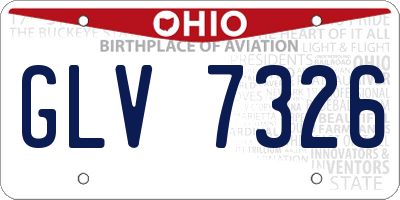 OH license plate GLV7326