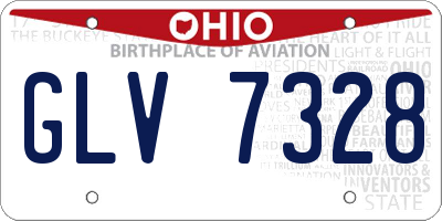 OH license plate GLV7328
