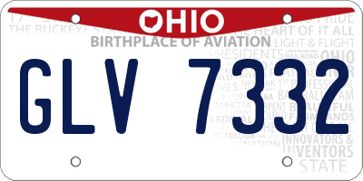 OH license plate GLV7332