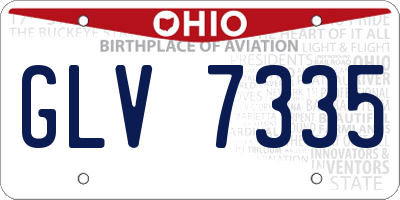 OH license plate GLV7335