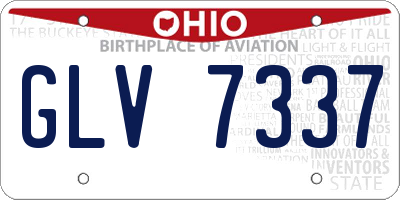 OH license plate GLV7337