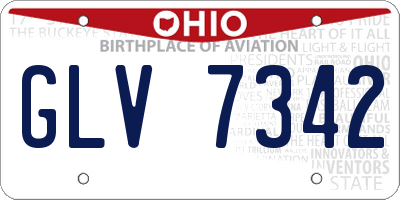 OH license plate GLV7342