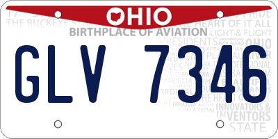 OH license plate GLV7346