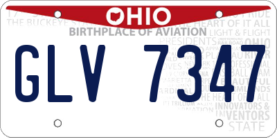 OH license plate GLV7347