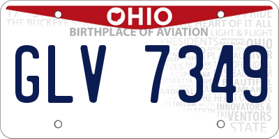 OH license plate GLV7349