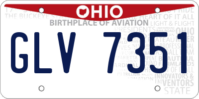 OH license plate GLV7351