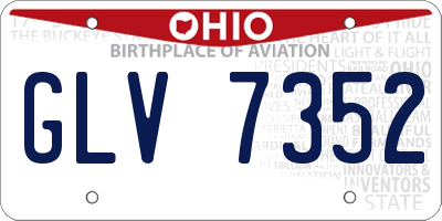 OH license plate GLV7352