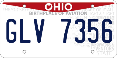 OH license plate GLV7356