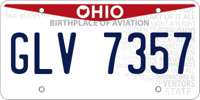 OH license plate GLV7357
