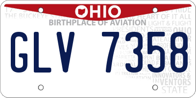 OH license plate GLV7358