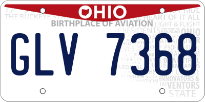 OH license plate GLV7368