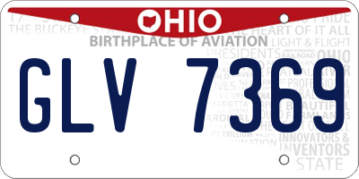 OH license plate GLV7369