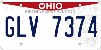 OH license plate GLV7374