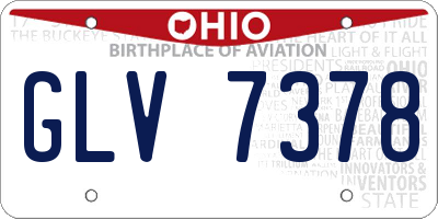 OH license plate GLV7378