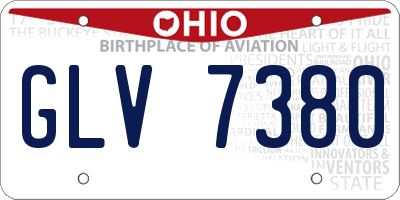 OH license plate GLV7380