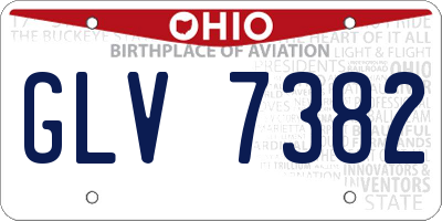 OH license plate GLV7382