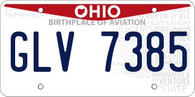 OH license plate GLV7385