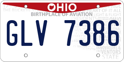 OH license plate GLV7386