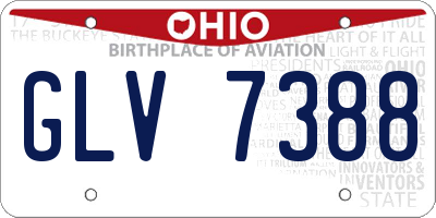 OH license plate GLV7388