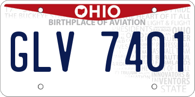 OH license plate GLV7401