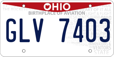 OH license plate GLV7403