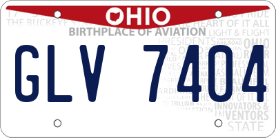 OH license plate GLV7404