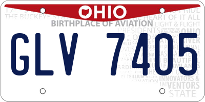 OH license plate GLV7405