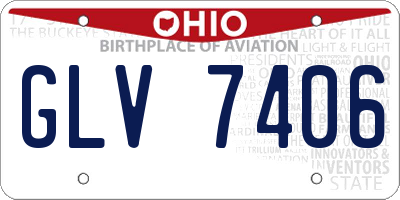 OH license plate GLV7406