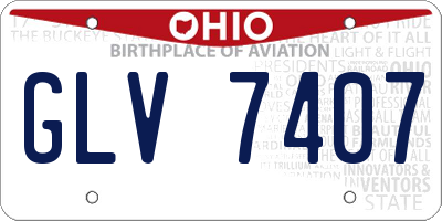 OH license plate GLV7407