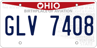 OH license plate GLV7408