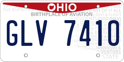 OH license plate GLV7410