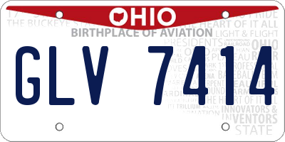 OH license plate GLV7414