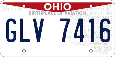 OH license plate GLV7416