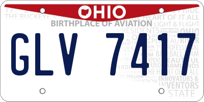 OH license plate GLV7417