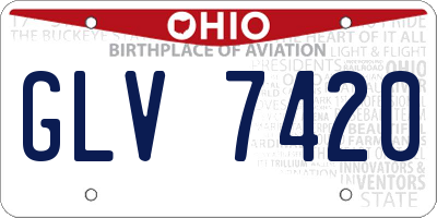 OH license plate GLV7420