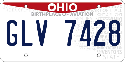 OH license plate GLV7428