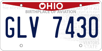 OH license plate GLV7430