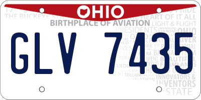 OH license plate GLV7435