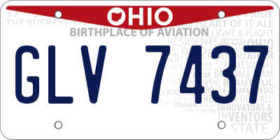 OH license plate GLV7437
